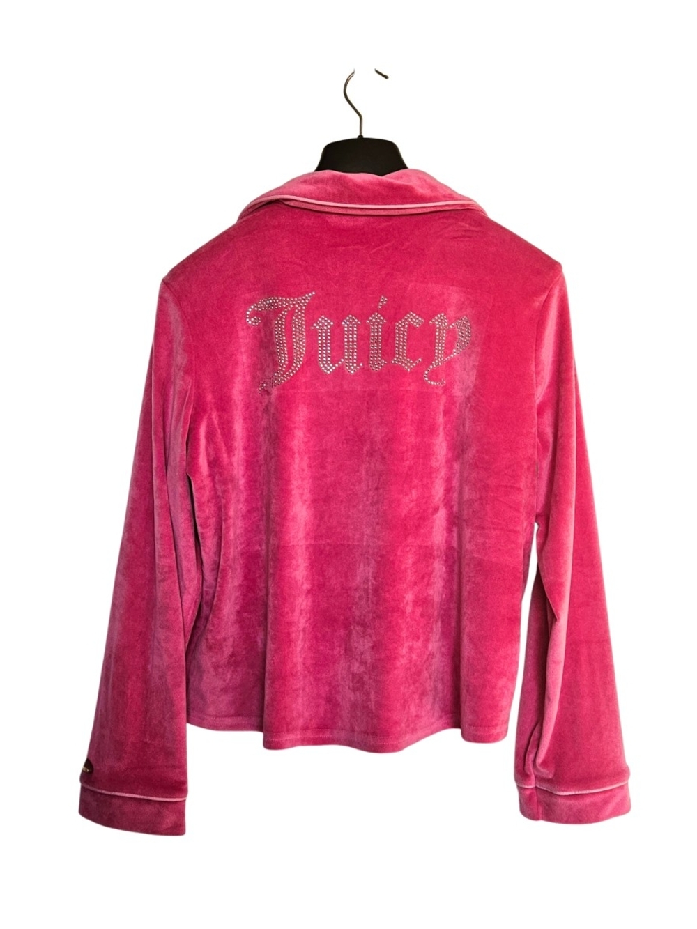 Juicy Couture Women's XL Pink Velour Pajama Top with Rhinestone Logo